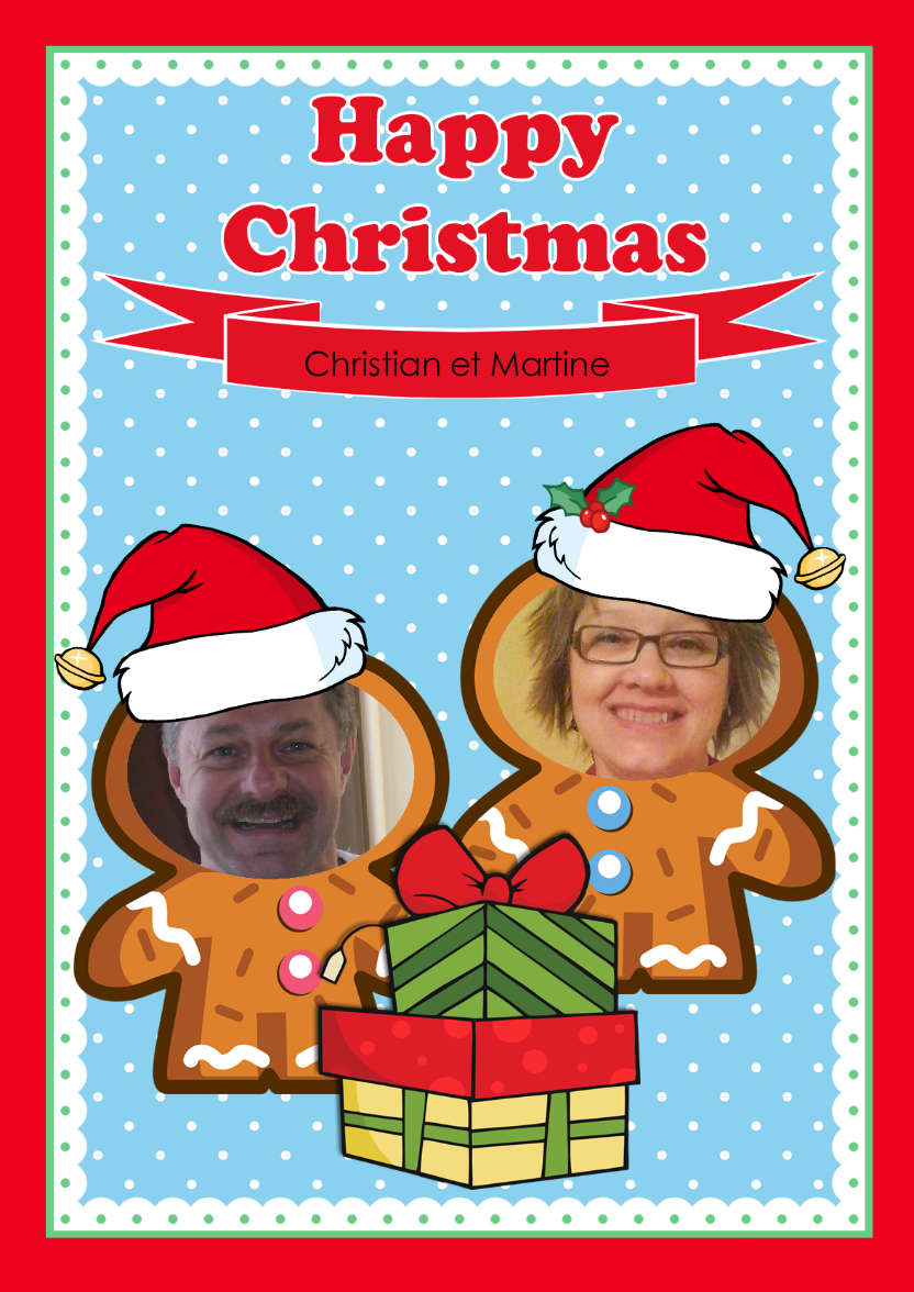 Gingerbread Christmas Photo Card - card made with Crafty Bob's Card Creator