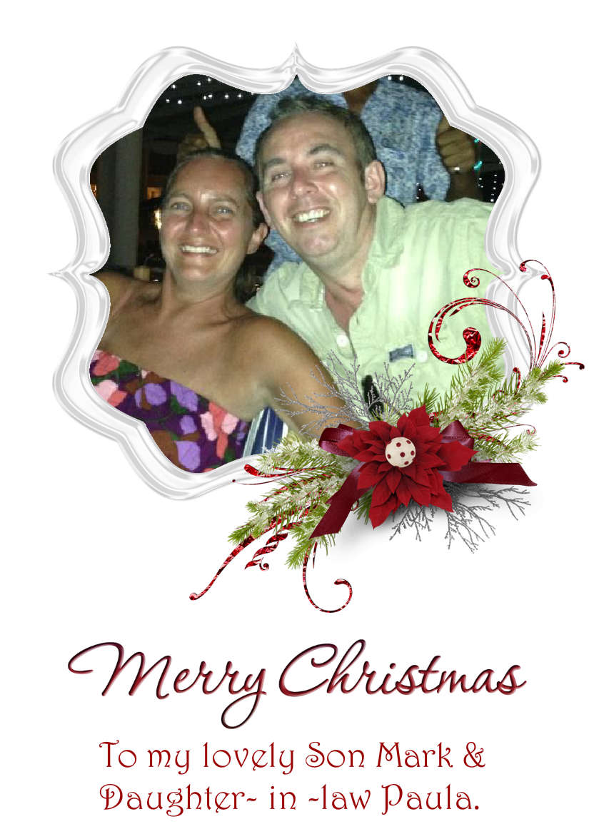 Frosted Poinsettia Frame - card made with Crafty Bob's Card Creator