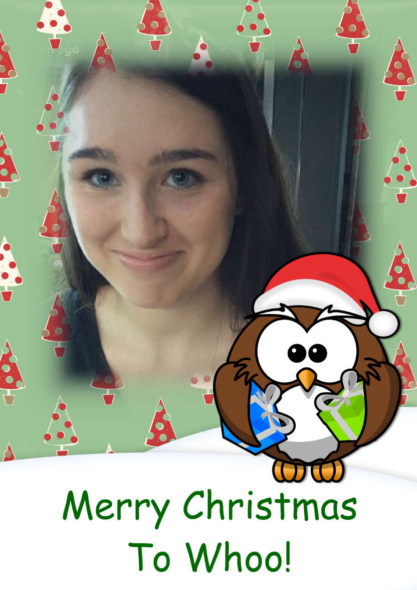 Christmas Owl Photo Card - card made with Crafty Bob's Card Creator
