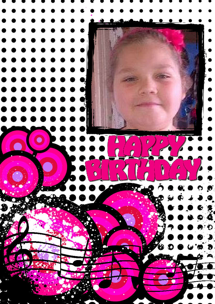 Grunge Circles Pink Aperture Card Front - card made with Crafty Bob's Card Creator