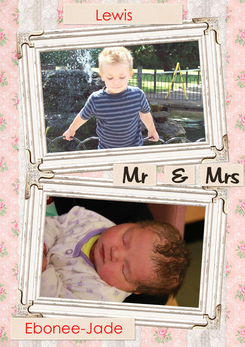 Shabby Chic Wedding Frames Photo Card - card made with Crafty Bob's Card Creator