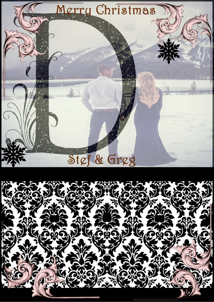 Damask Monogram Letter D Card - card made with Crafty Bob's Card Creator