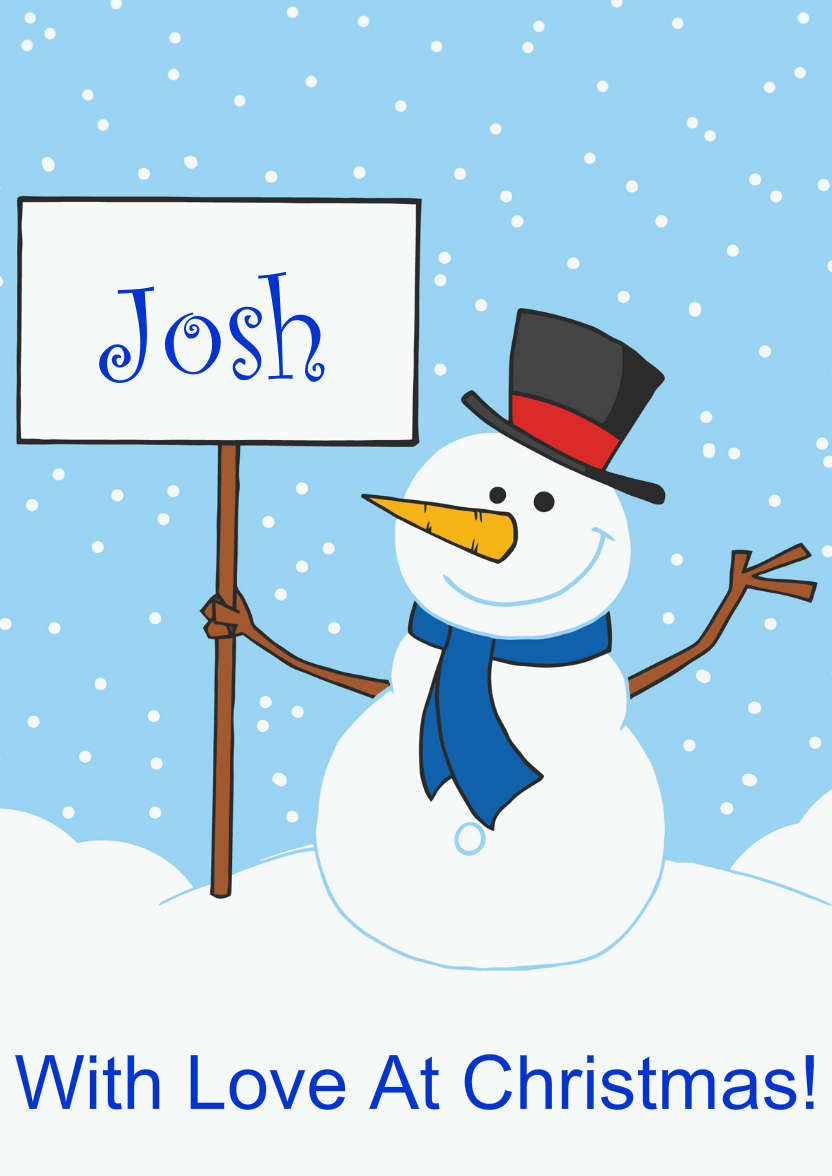 Snowman Holding a Sign - card made with Crafty Bob's Card Creator