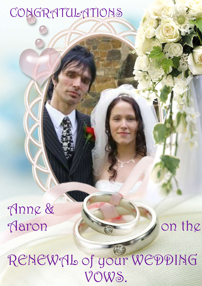 Wedding Day/anniversary Aperture Card - card made with Crafty Bob's Card Creator