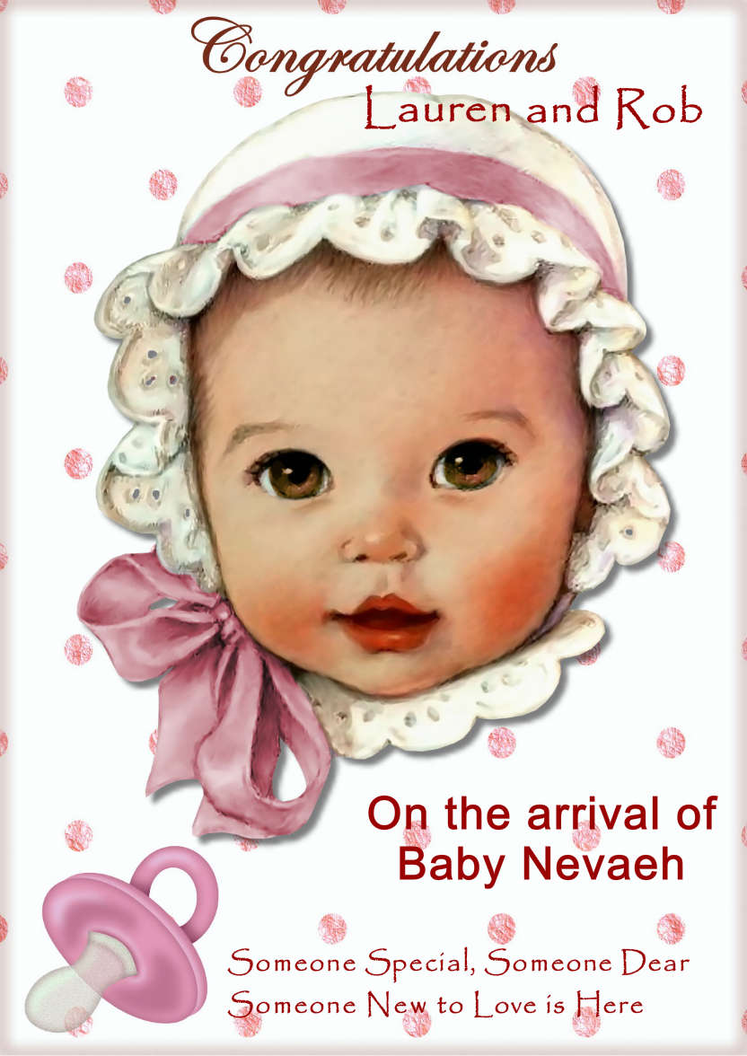 New Baby Girl - card made with Crafty Bob's Card Creator