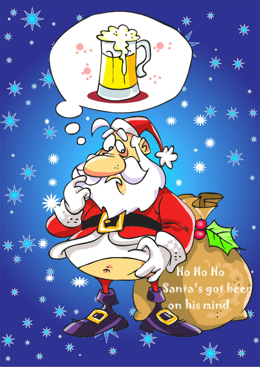 Humorous Over Indulged Santa - card made with Crafty Bob's Card Creator