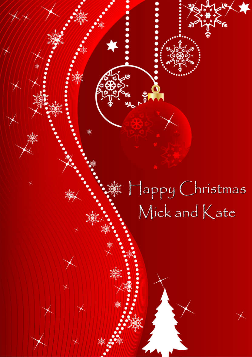 Red Christmas Baubles - card made with Crafty Bob's Card Creator