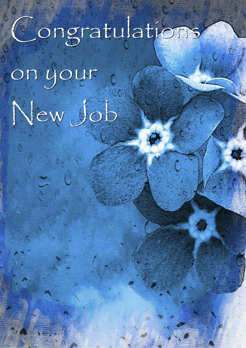 Blue Flowers in the Rain Thinking of You/sympathy Card - card made with Crafty Bob's Card Creator
