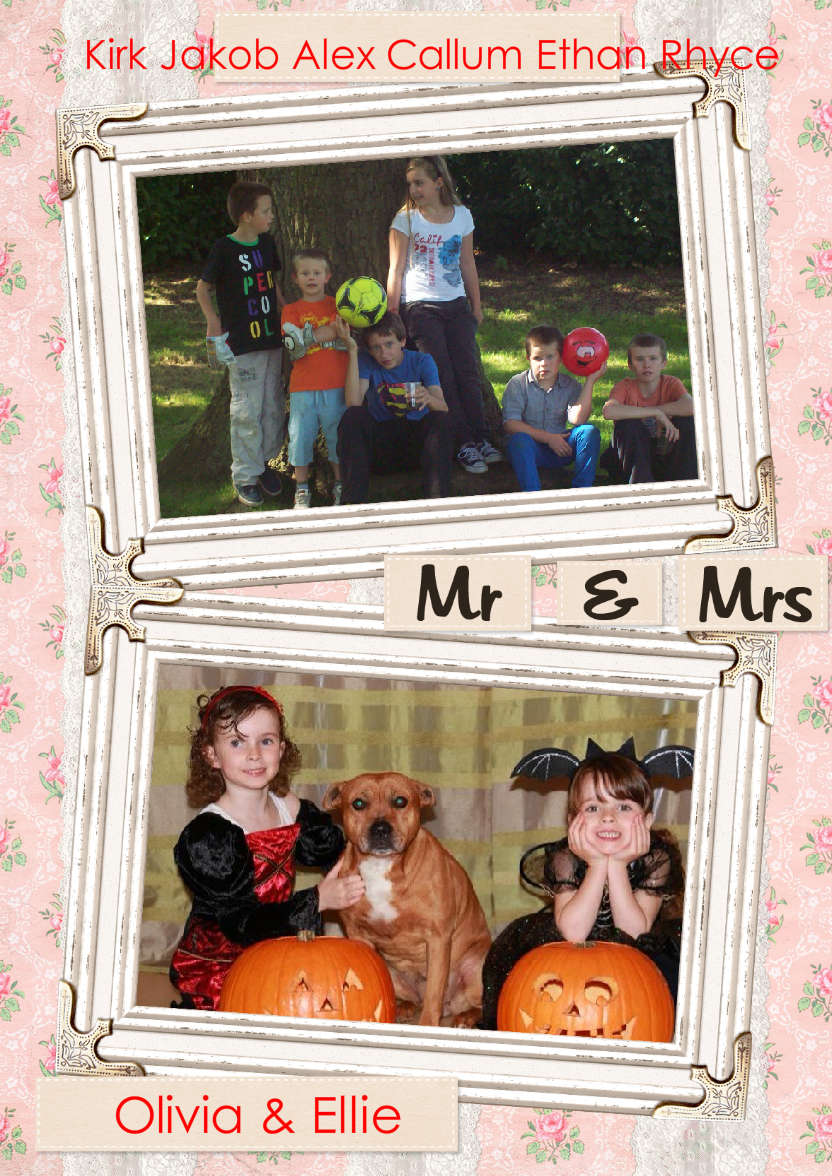 Shabby Chic Wedding Frames Photo Card - card made with Crafty Bob's Card Creator