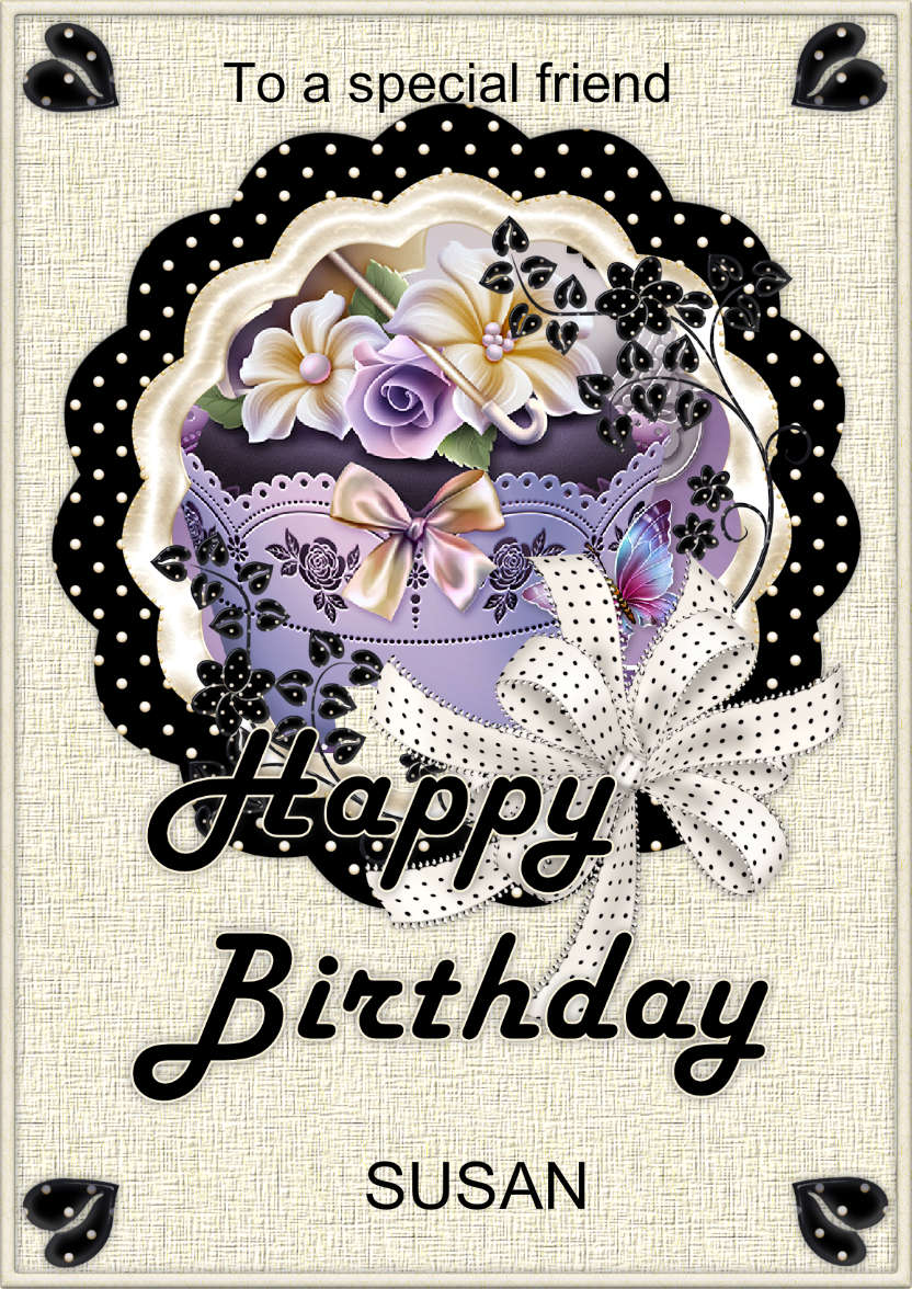 Creamy Black Birthday Dot's - card made with Crafty Bob's Card Creator