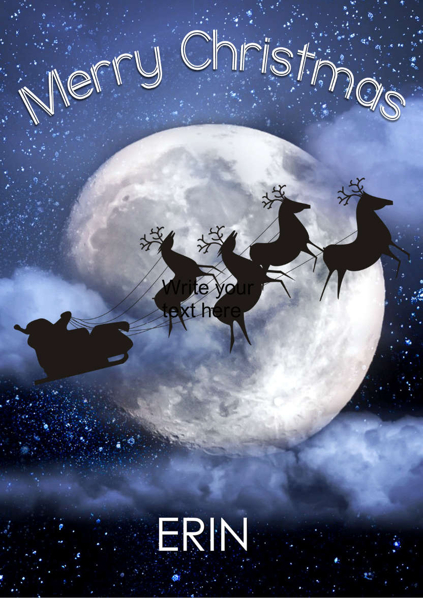 Santa Silhouette in Front of the Moon - card made with Crafty Bob's Card Creator