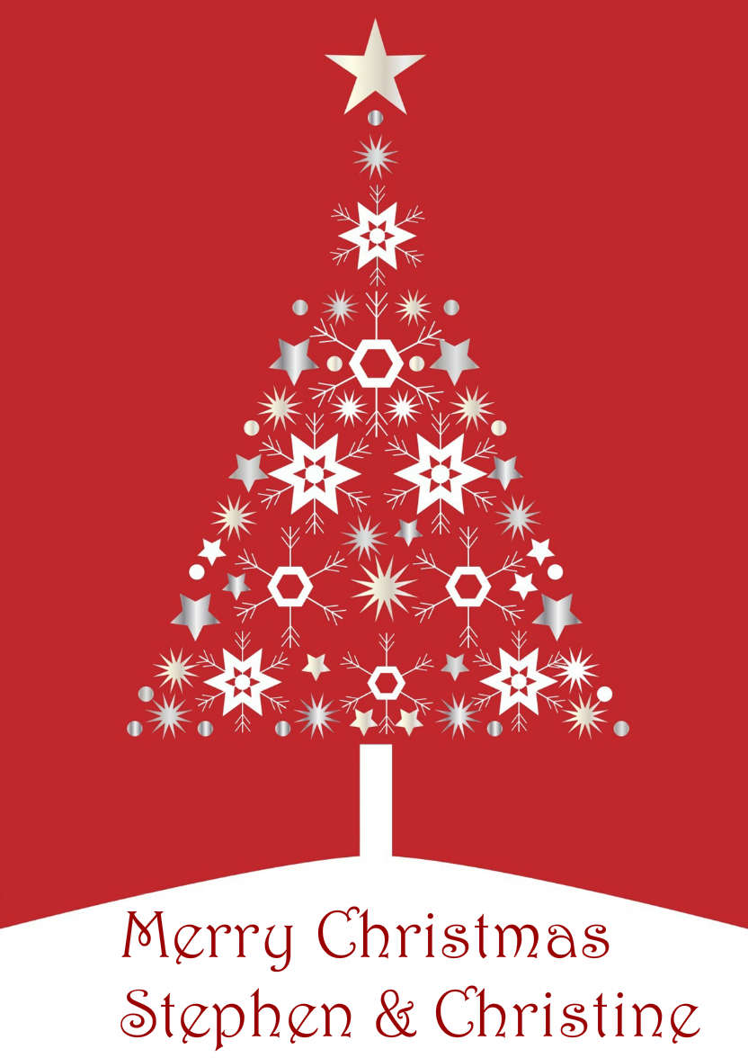 Red Christmas Tree - card made with Crafty Bob's Card Creator
