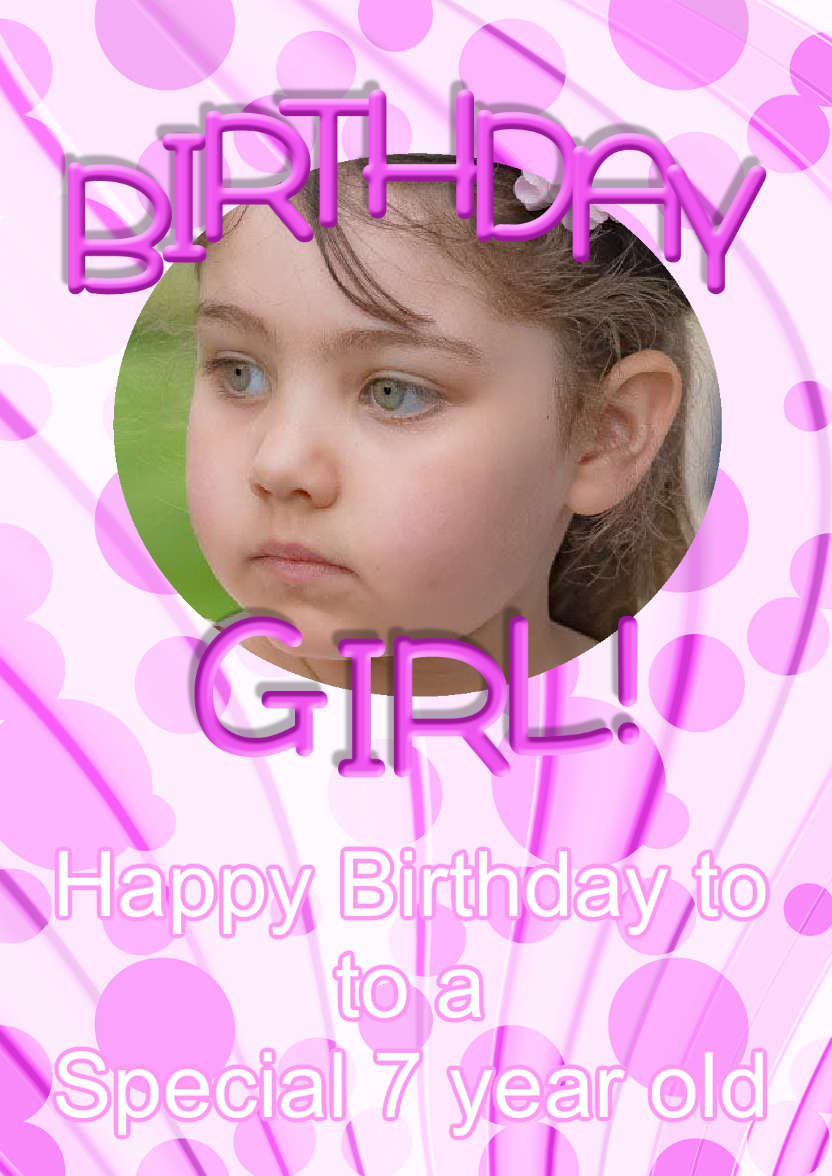 Birthday Girl Aperture Frame Card - card made with Crafty Bob's Card Creator