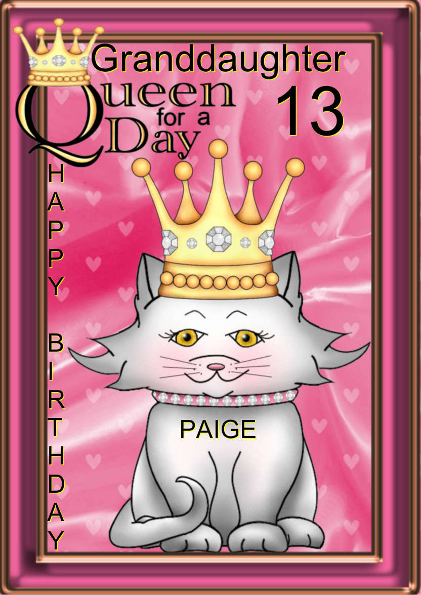 Queen for a Day Cat - card made with Crafty Bob's Card Creator