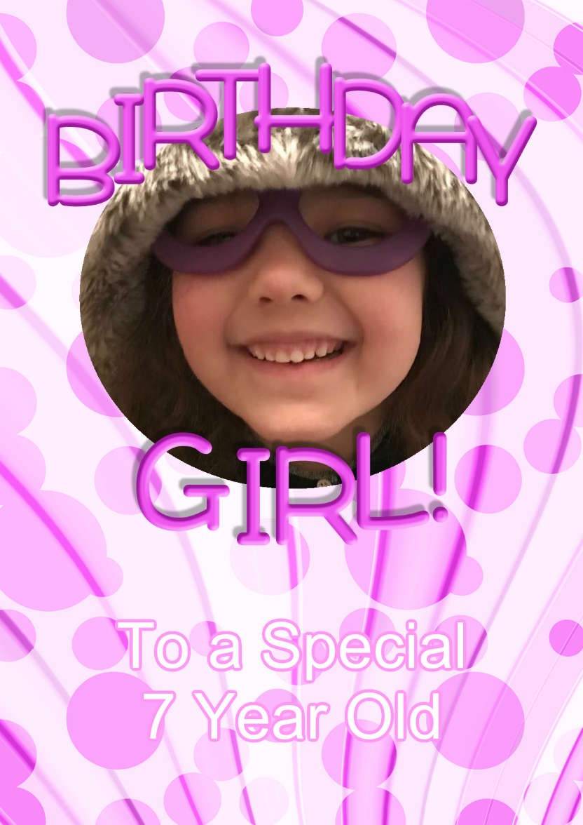 Birthday Girl Aperture Frame Card - card made with Crafty Bob's Card Creator