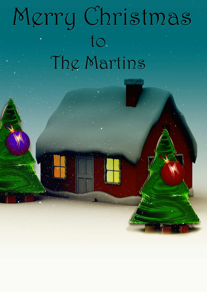 Chistmas from Our House to Yours - card made with Crafty Bob's Card Creator