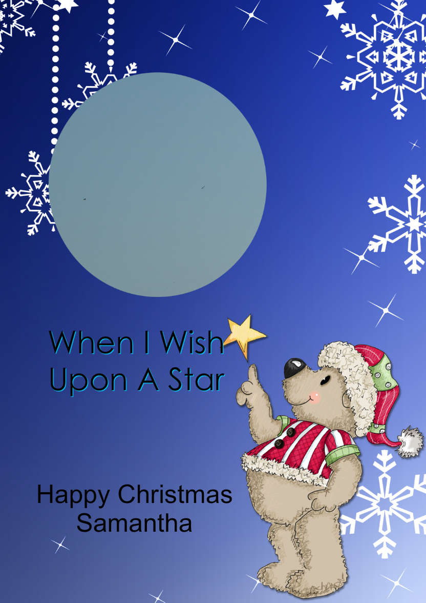 When I Wish Upon a Star Christmas Aperture Card Front - card made with Crafty Bob's Card Creator