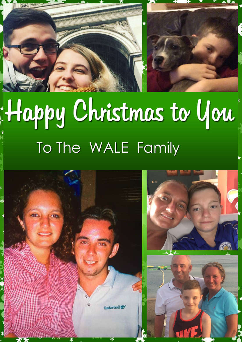 Green Multi Photo Christmas Card - card made with Crafty Bob's Card Creator