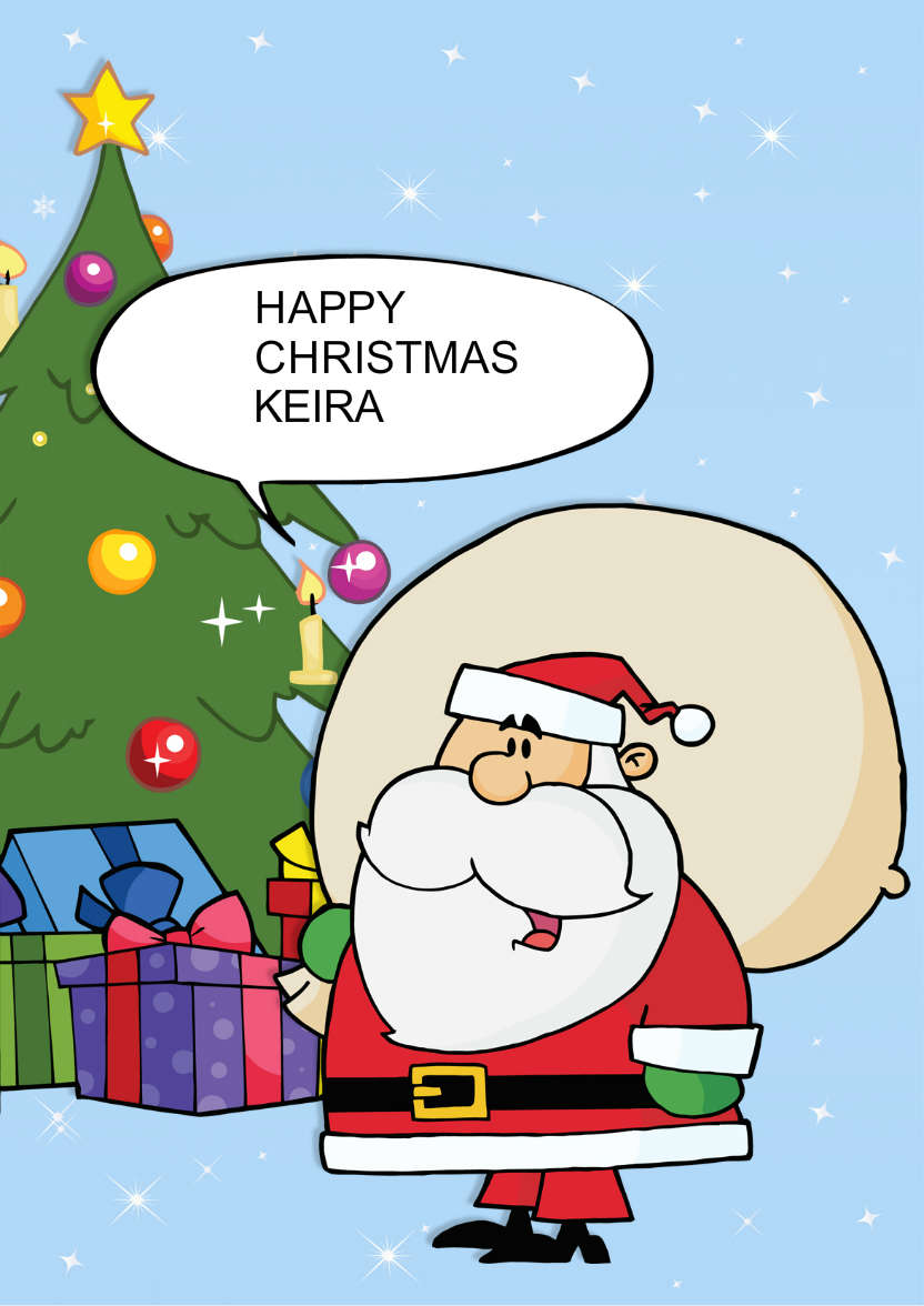 Santa by the Christmas Tree - card made with Crafty Bob's Card Creator