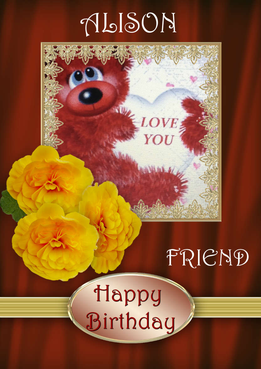 Yellow Begonias - card made with Crafty Bob's Card Creator