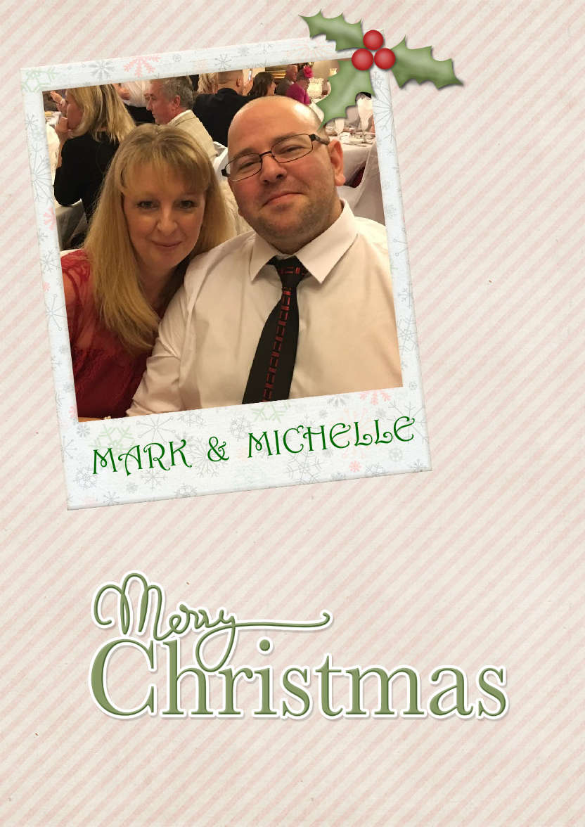 Pastel Christmas Photo Card - card made with Crafty Bob's Card Creator