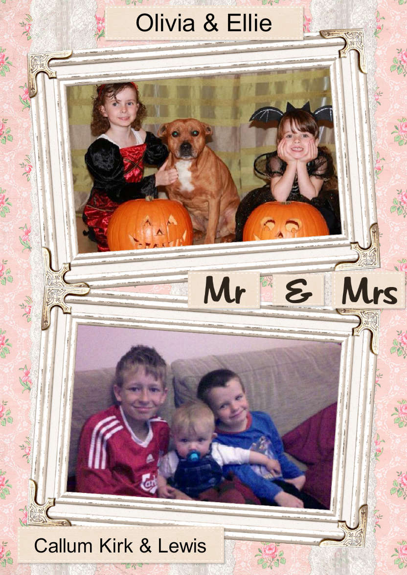 Shabby Chic Wedding Frames Photo Card - card made with Crafty Bob's Card Creator