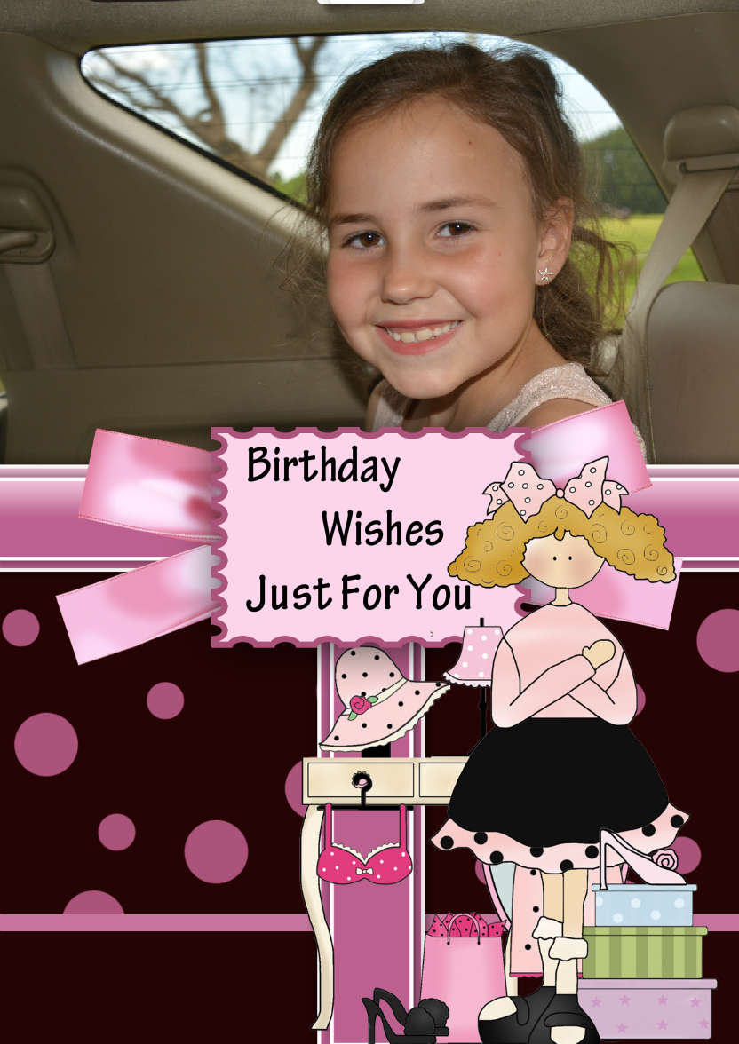 Cute Birthday Your Photo Here Custom Card - card made with Crafty Bob's Card Creator