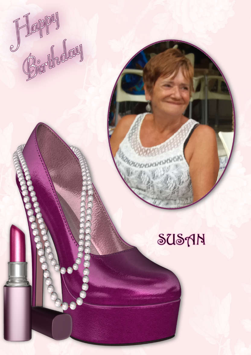Magenta Shoe - Birthday Card - card made with Crafty Bob's Card Creator
