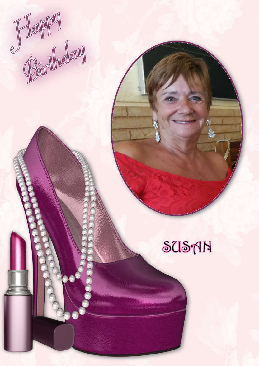 Magenta Shoe - Birthday Card - card made with Crafty Bob's Card Creator