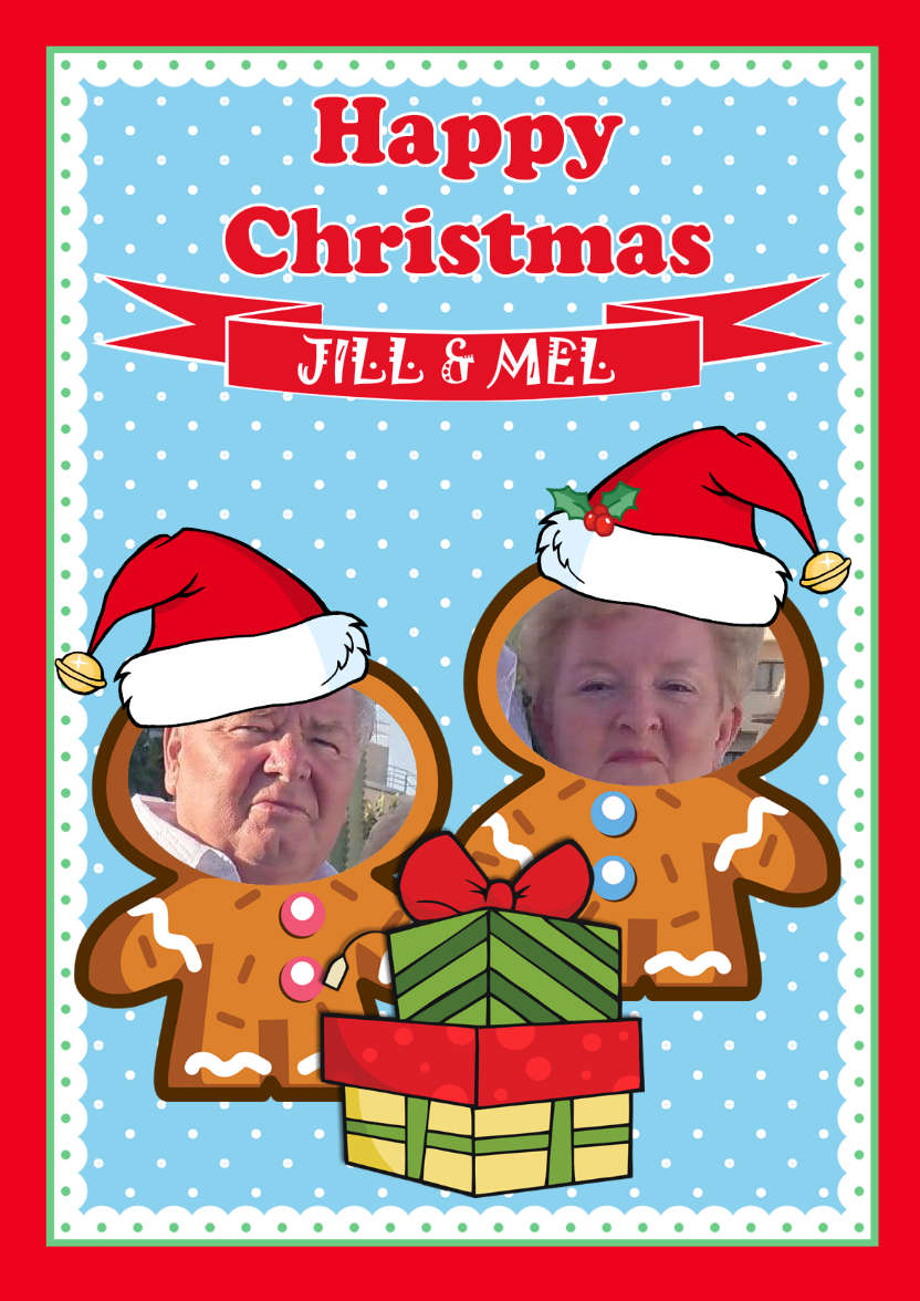 Gingerbread Christmas Photo Card - card made with Crafty Bob's Card Creator