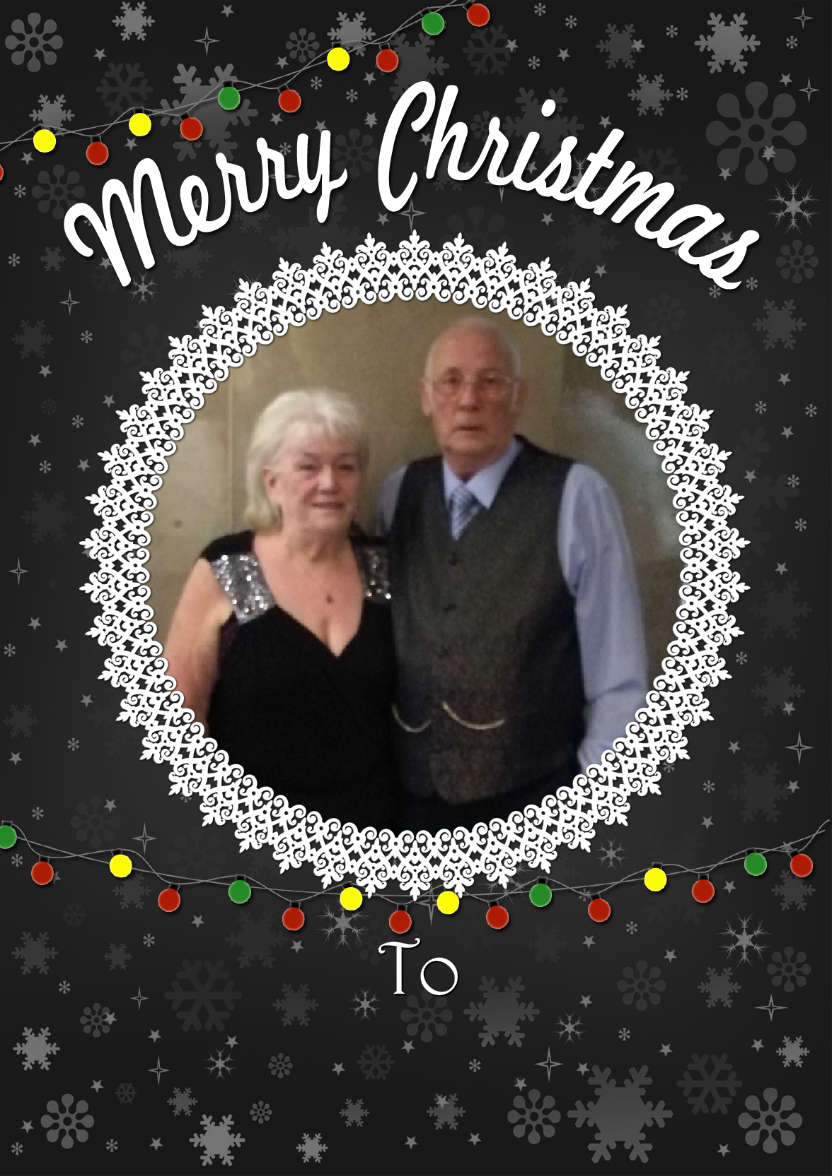 Black Snowflake Frame Christmas Card - card made with Crafty Bob's Card Creator