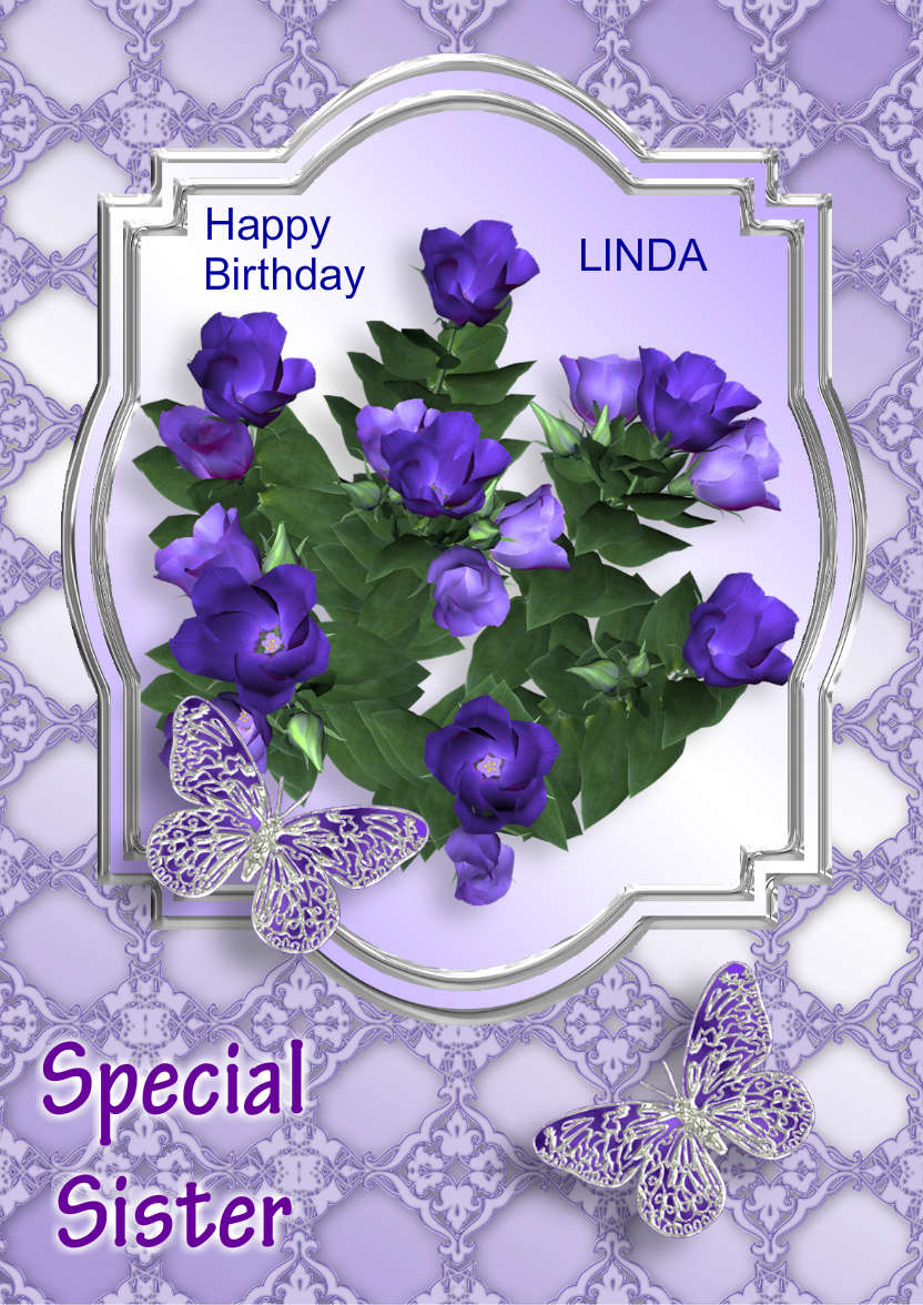 Purple Flowers - card made with Crafty Bob's Card Creator