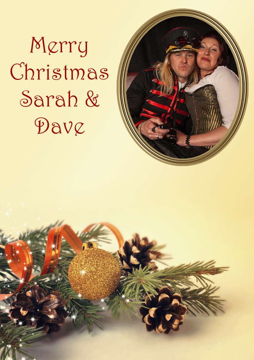 Christmas Pine Cones Aperture Card - card made with Crafty Bob's Card Creator