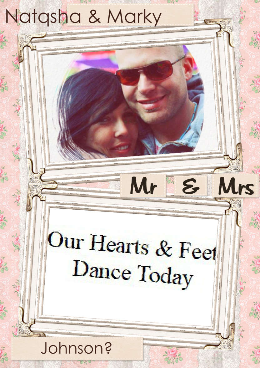 Shabby Chic Wedding Frames Photo Card - card made with Crafty Bob's Card Creator
