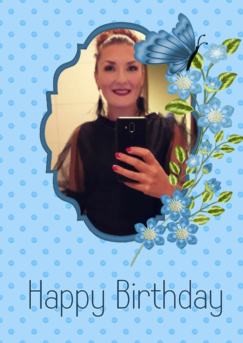Birthday Blues - card made with Crafty Bob's Card Creator