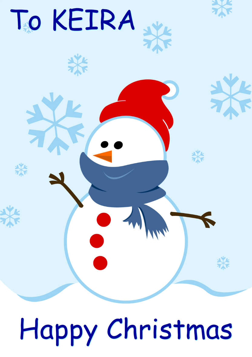 Cute Snowman with Snowflakes - card made with Crafty Bob's Card Creator