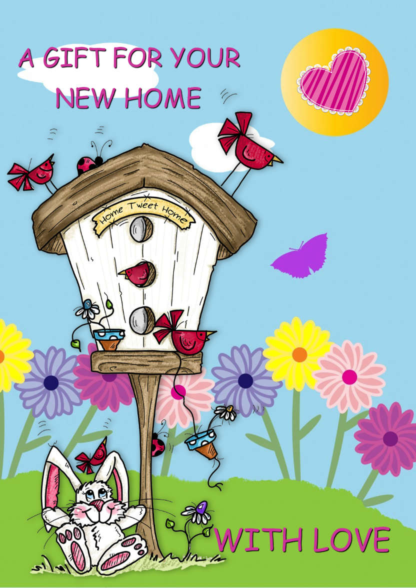 Home Tweet Home New Home Card - card made with Crafty Bob's Card Creator