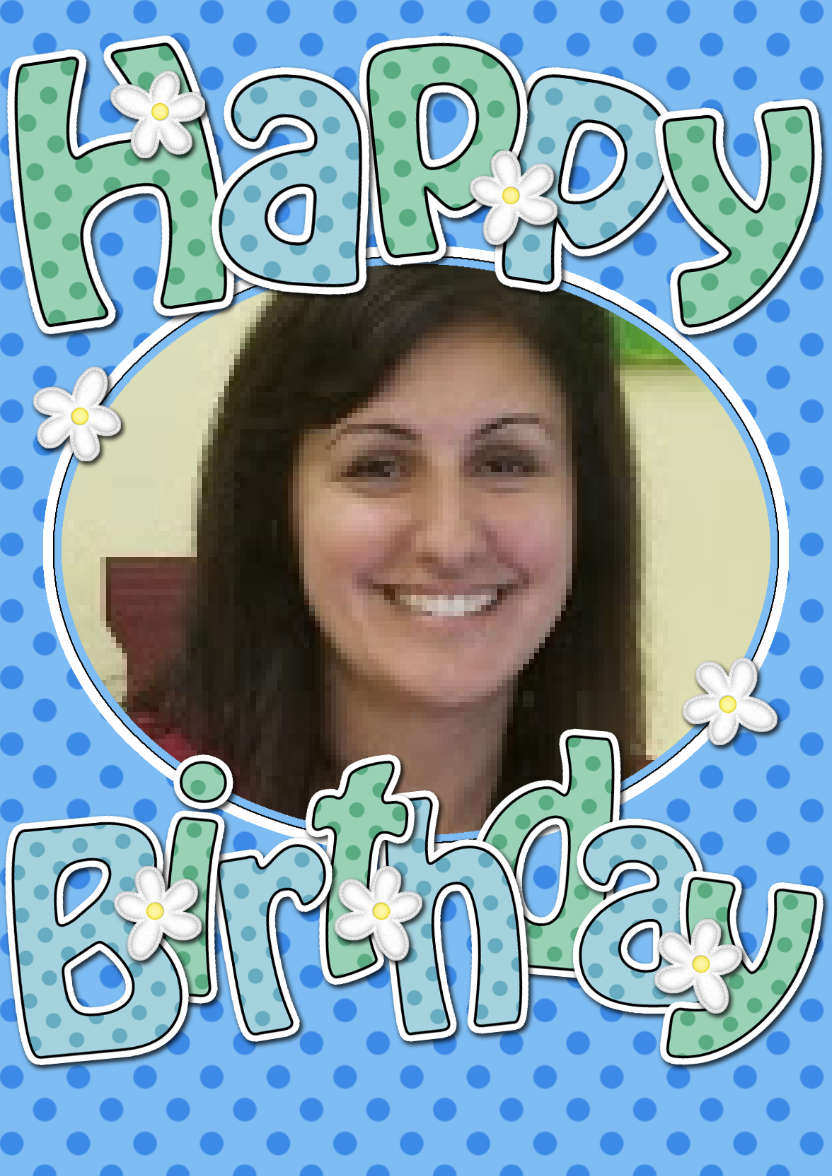 Birthday Dots & Flowers Photo Upload Card - card made with Crafty Bob's Card Creator
