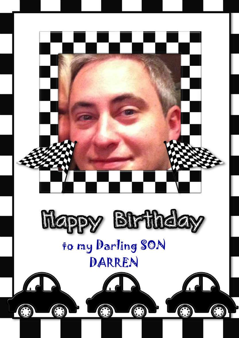 Racing Cars - card made with Crafty Bob's Card Creator