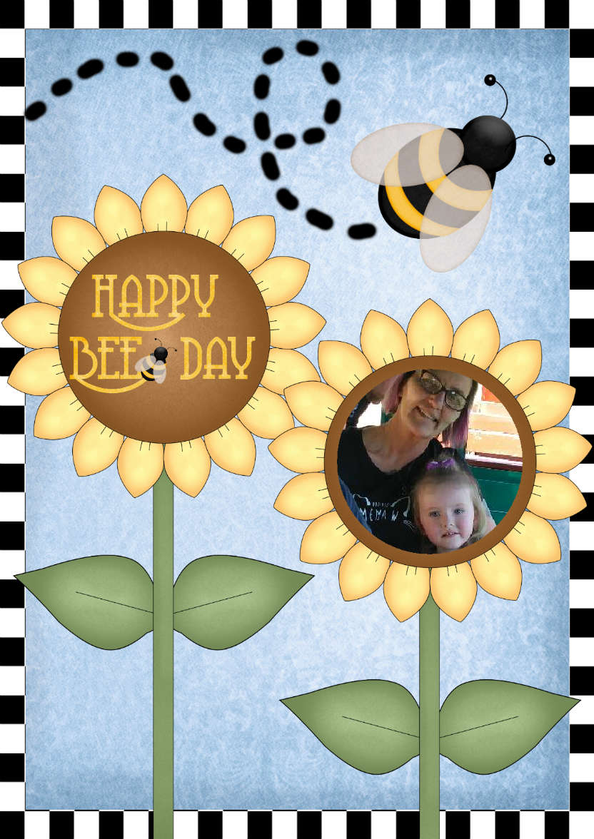 Happy Bee Day - card made with Crafty Bob's Card Creator