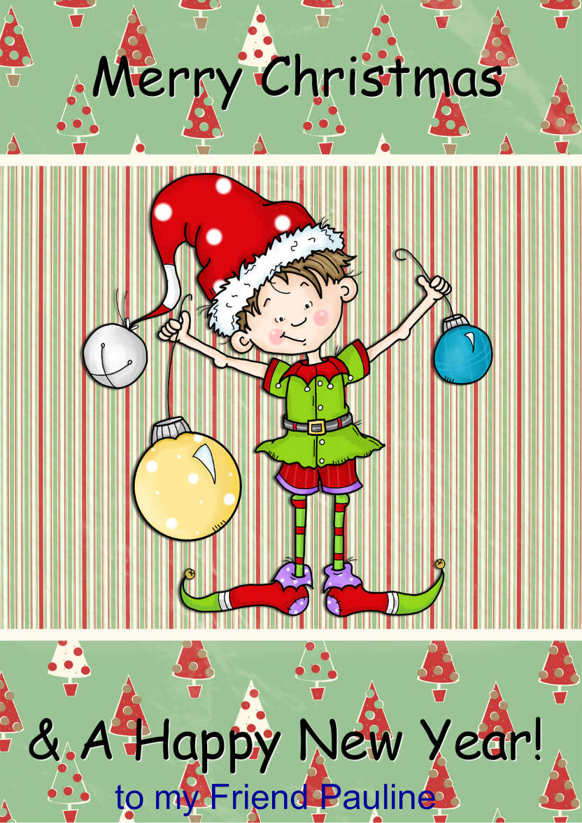 The Helpful Elf Christmas Card - card made with Crafty Bob's Card Creator