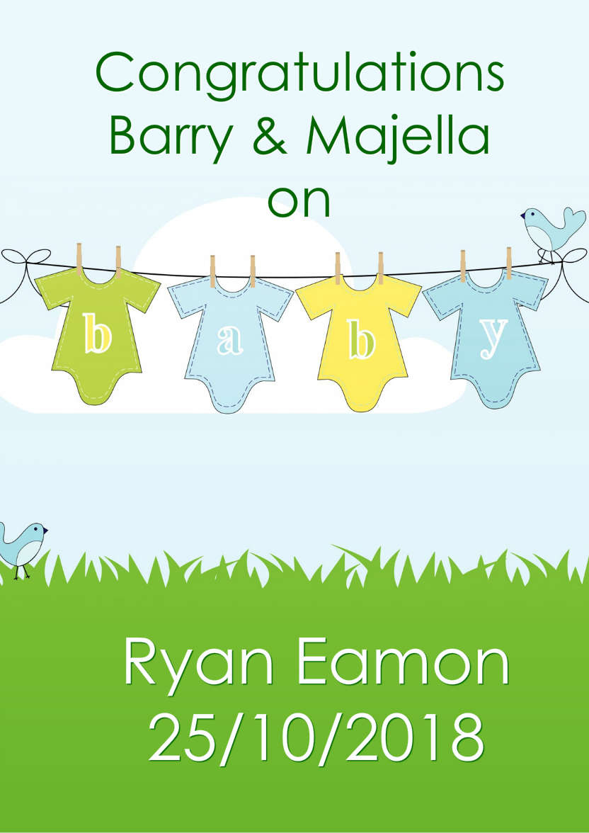 Washing Line New Baby Boy - card made with Crafty Bob's Card Creator