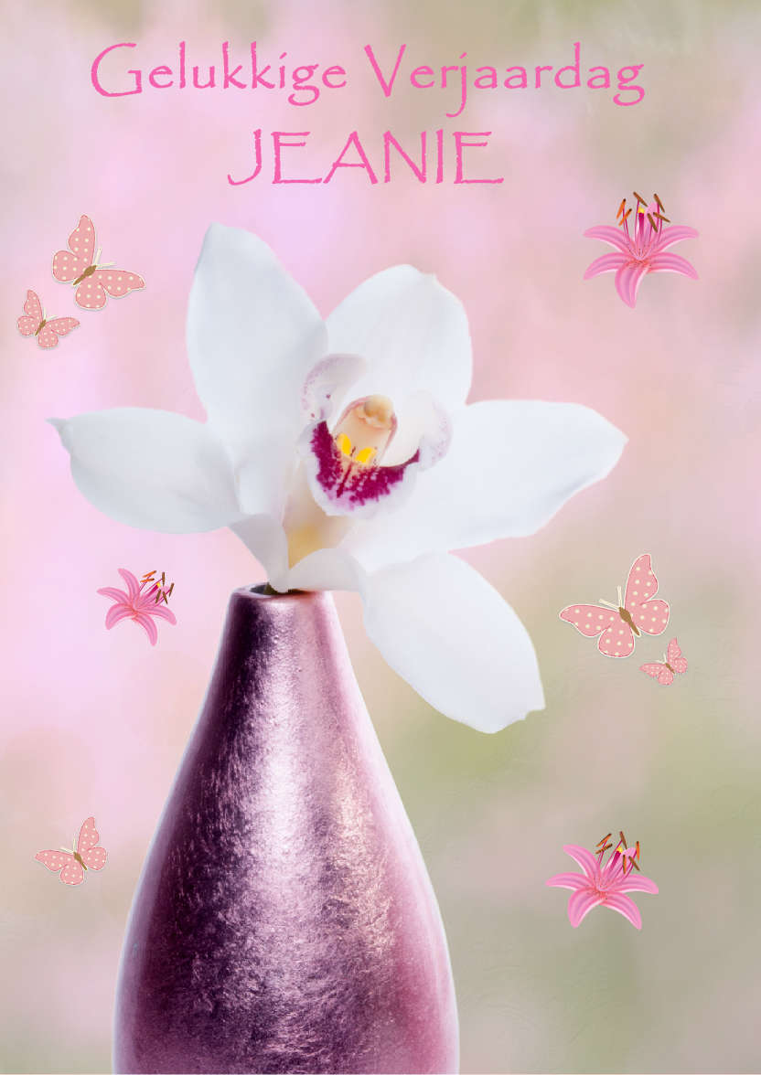 White Orchid Card - card made with Crafty Bob's Card Creator