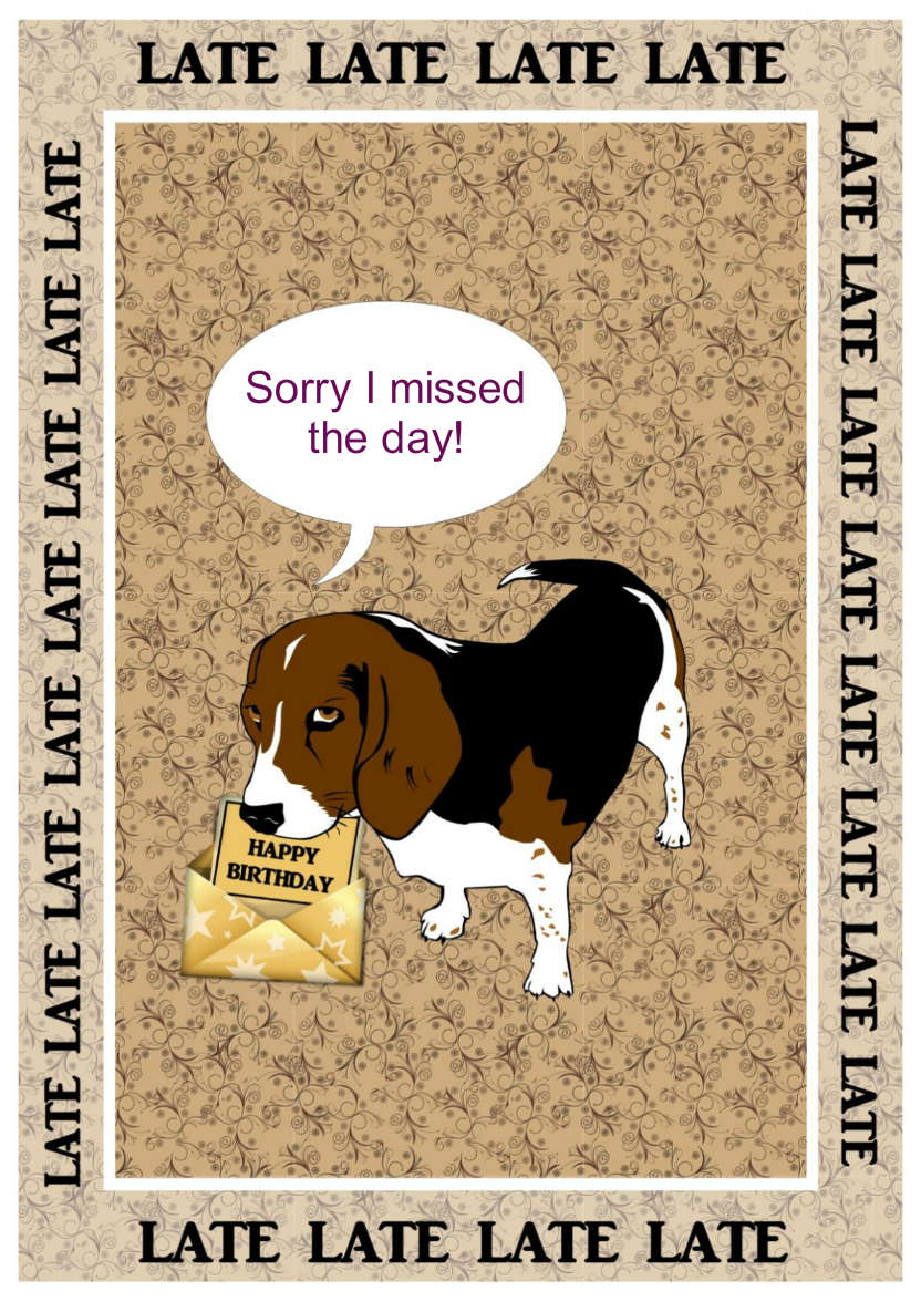 Belated Birthday - card made with Crafty Bob's Card Creator