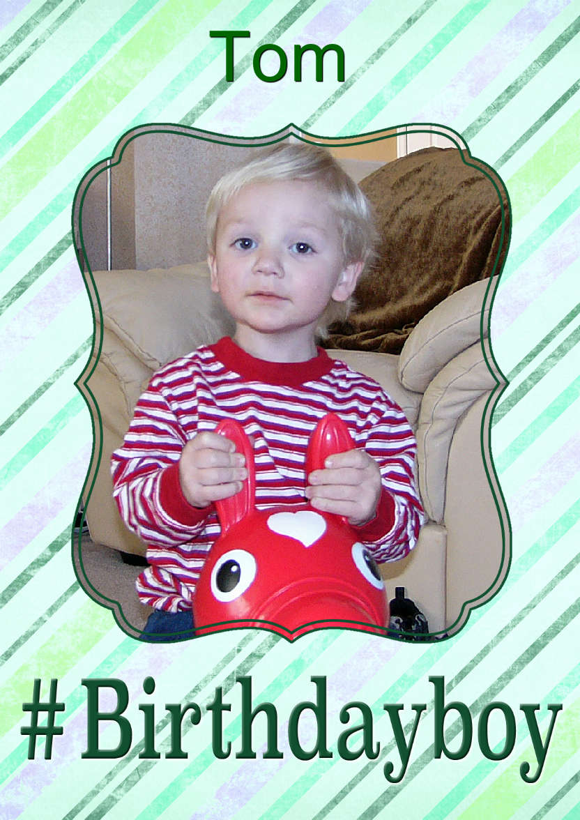 Hashtag Birthday Boy - card made with Crafty Bob's Card Creator