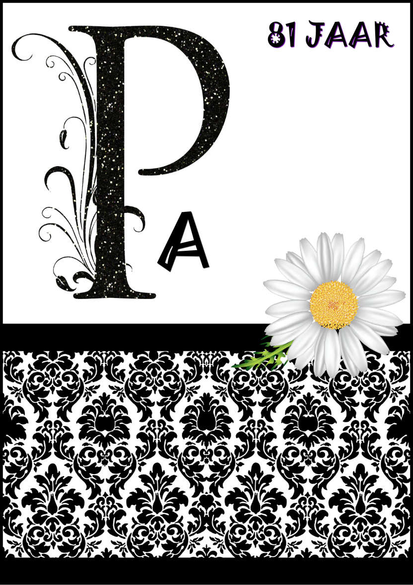 Damask Monogram Letter P Card - card made with Crafty Bob's Card Creator
