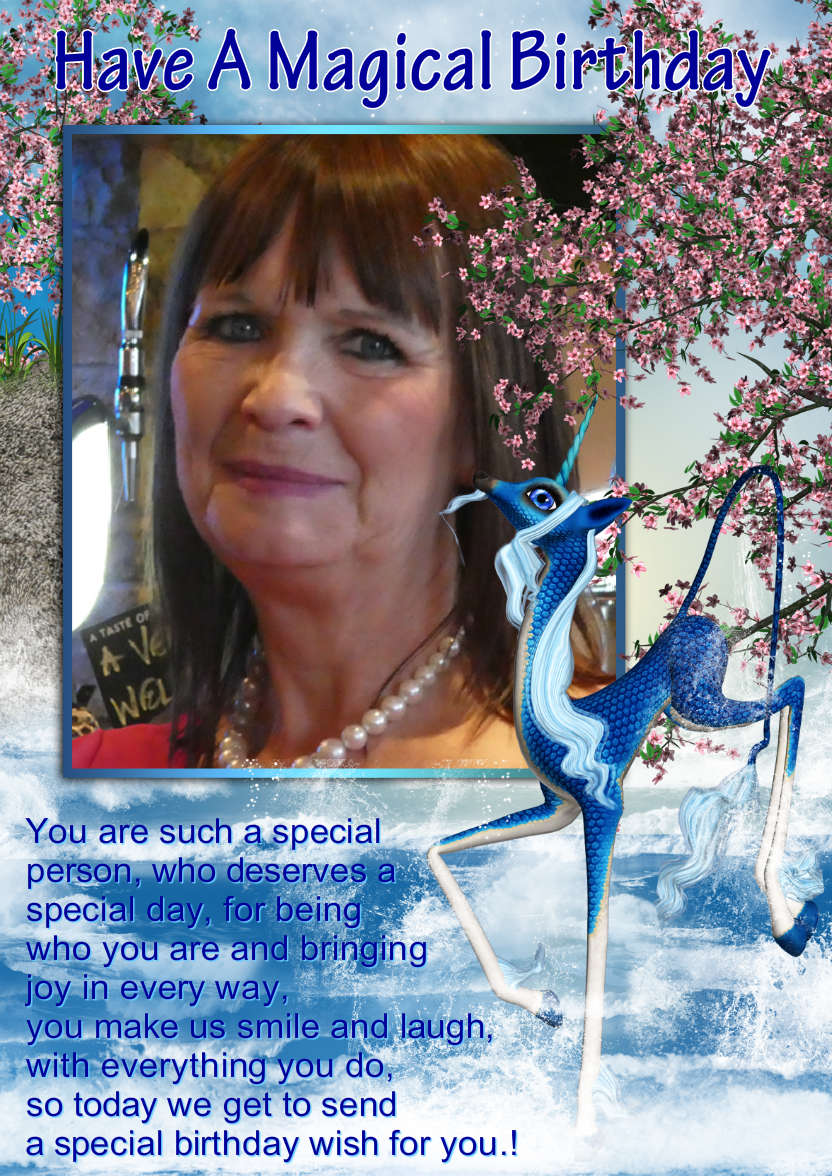 Water Unicorn Fantasy Custom Photo Card - card made with Crafty Bob's Card Creator