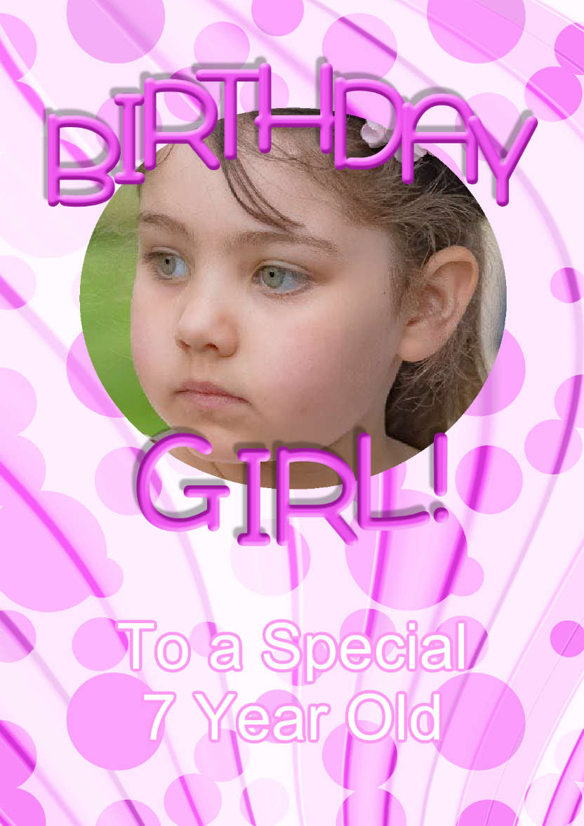 Birthday Girl Aperture Frame Card - card made with Crafty Bob's Card Creator