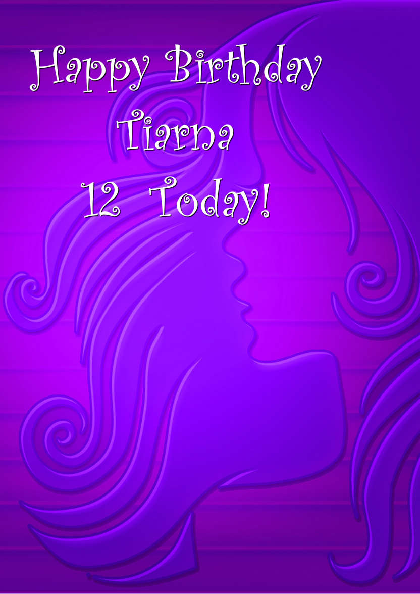 Purple Girl's Profile Card - card made with Crafty Bob's Card Creator