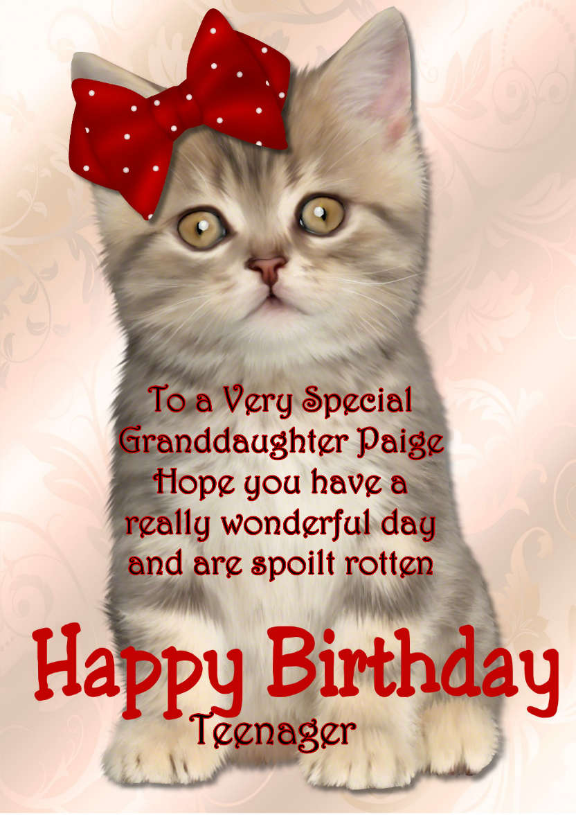 Cute Kitten Happy Birthday - card made with Crafty Bob's Card Creator